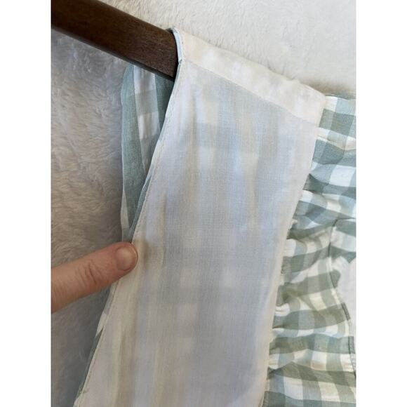 Lovers + Friends Women's Romper Size XS Coquette Green White Gingham Ruffles - Picture 10 of 12